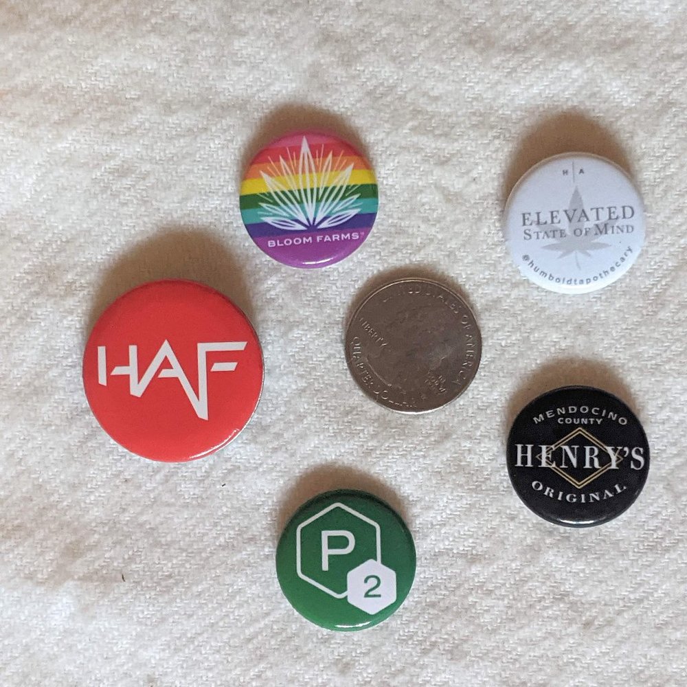 Lot of California Cannabis Brand Button Pins
